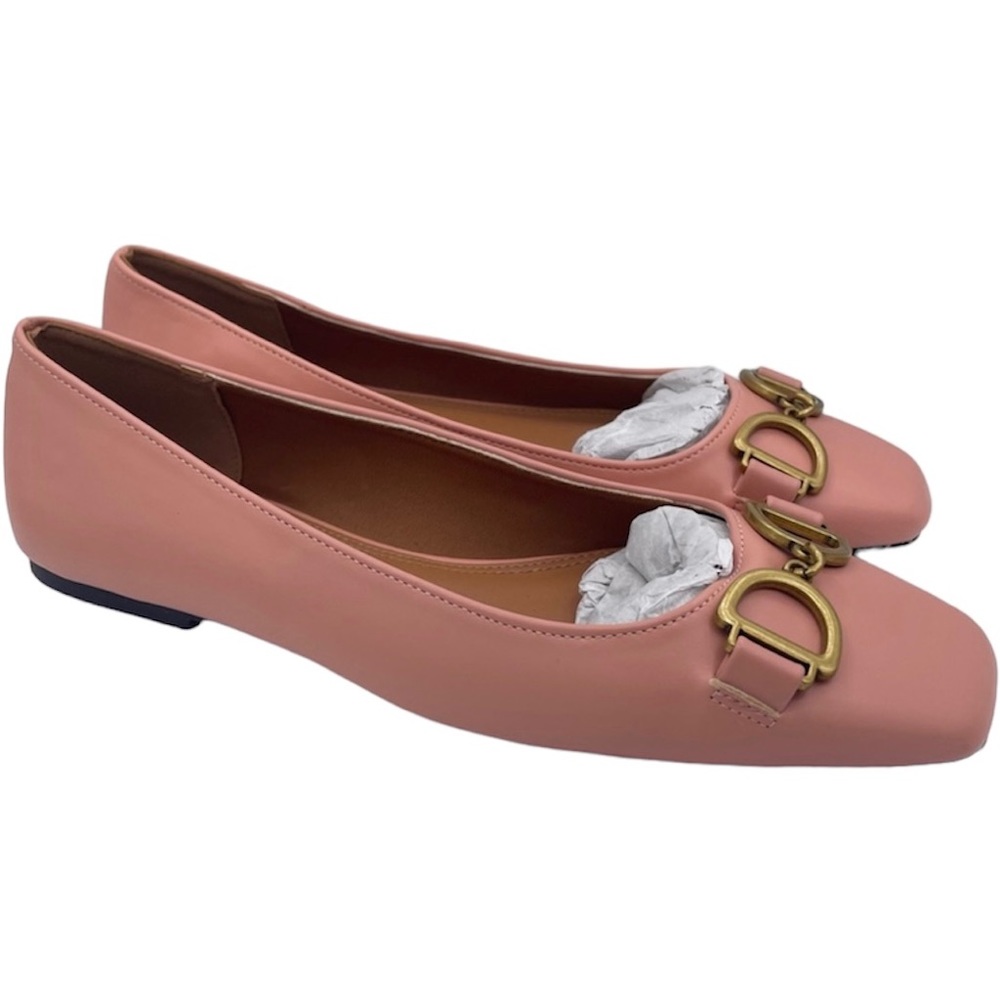 ASOS Design square toe leather pink ballet flats women’s Size 6uk/ 8US